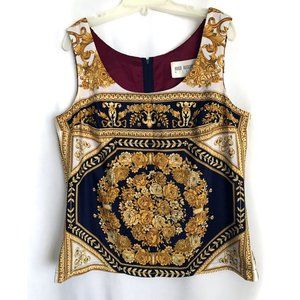 Hugo Buscati Women's Blouse Size 6 Multicolor Elegant Sleeveless Top